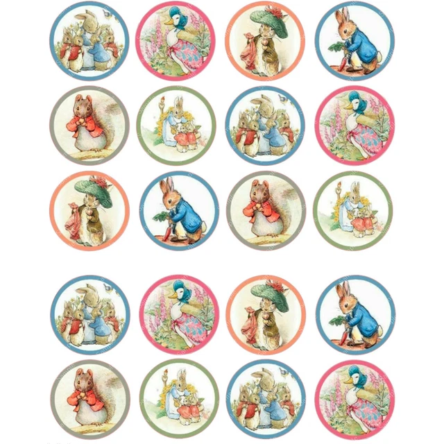 Peter Rabbit Wafer 20 X PETER Rabbit Round Pre-cut Edible Wafer Cupcake Toppers Birthday £ ...