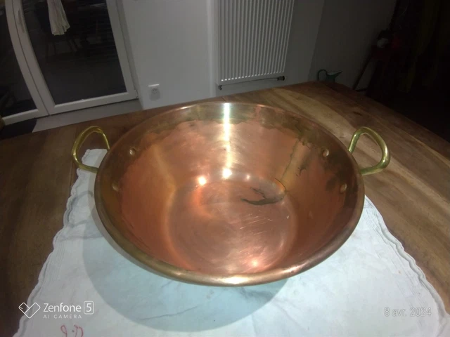 ANCIENNE GRANDE BASSINE à CONFITURE - Marmite en Cuivre CONFITURIER EUR