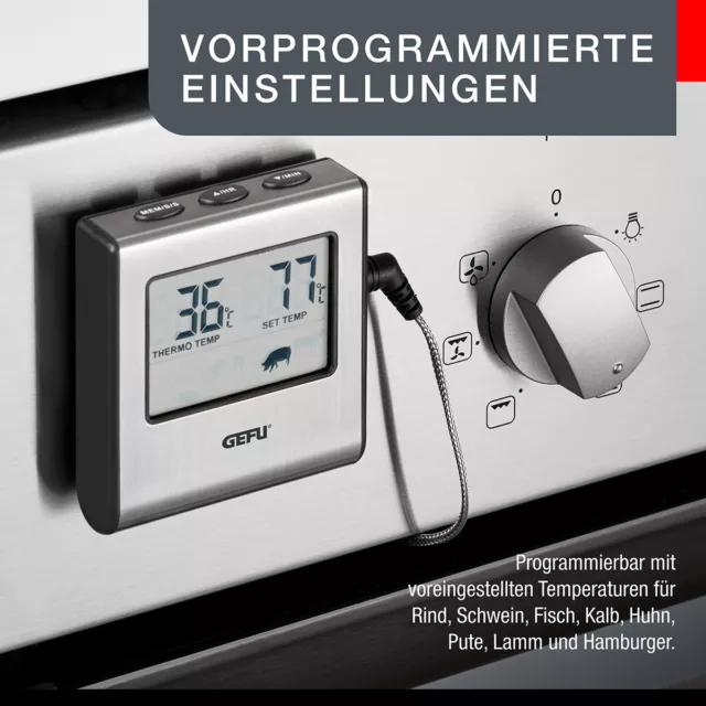 Fleischthermometer TEMPERE Digital Braten Thermometer Grillthermometer Küche 3