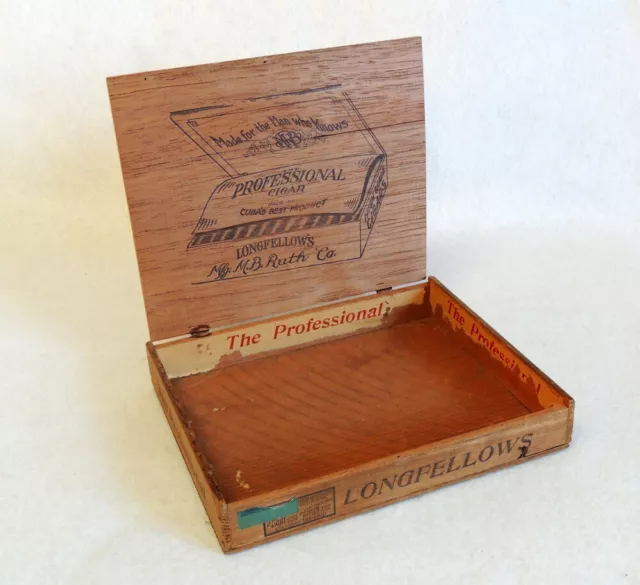 Rare Vintage Longfellow's  Professional Cigar Box.. 1926.. Unique Graphics