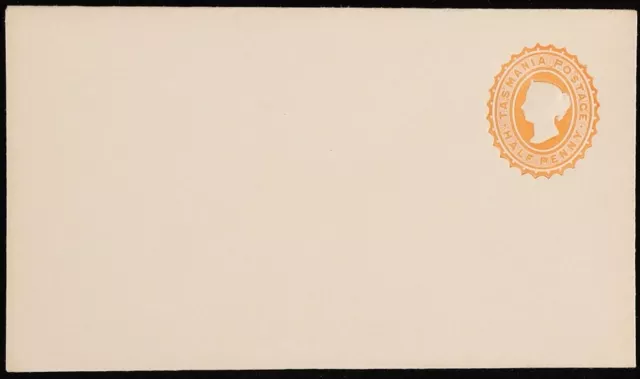 TASMANIA Envelope-PTPO 1890s QV ½d orange embossed oval. H&G KB2.
