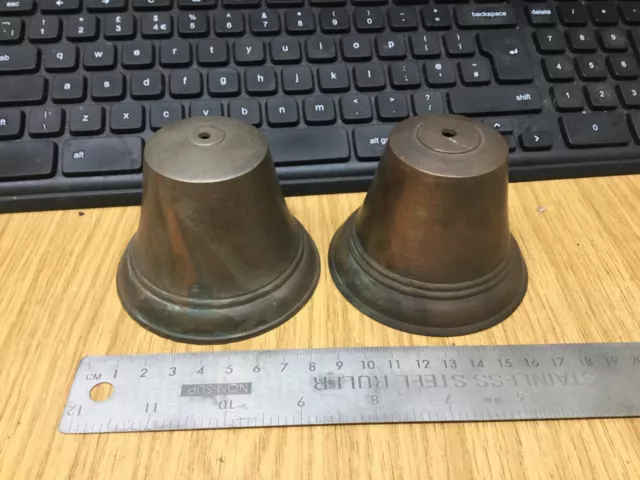 Pr Small ship bells came from a clock maker They look to be cast bronze or brass