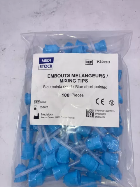 Boquilla Mezcladores De Azul Pountu Corto Medi Stock k3002c Bolsita 100 Unidades