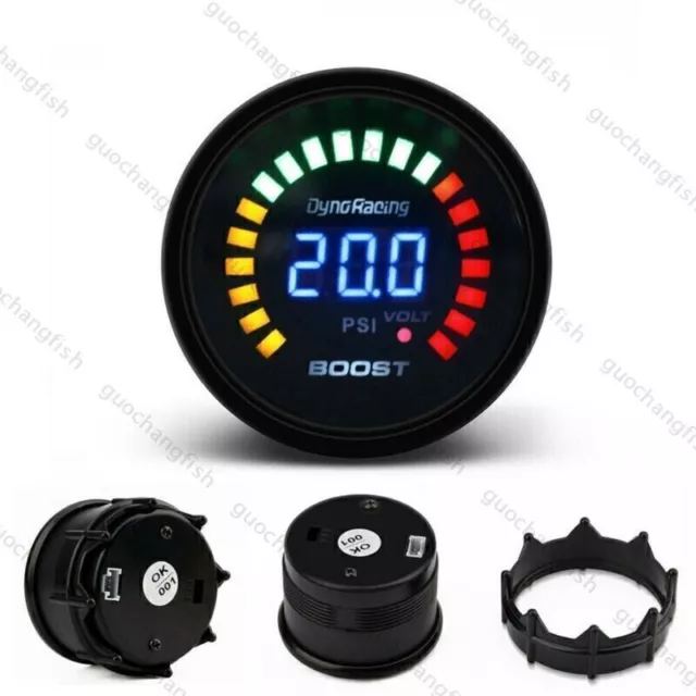 52mm LED Auto Ladedruck Anzeige Zusatz Instrument Turbo Boost Gauge Messer 12V