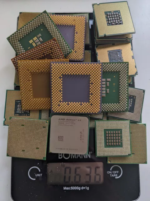 CPU und RAM Schrott, Computerschrott, Goldgewinnung, Recycling, 1,3 KG