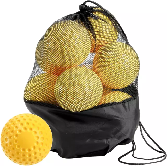 12 Pack Yellow Dimpled Practice Balls, 12-Inch Pitching Machine Softballs