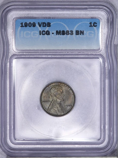1909 VDB Lincoln Wheat Cent Penny 1c ICG MS63BN