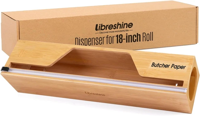 Extra Long Butcher Paper Dispenser with Cutter, Holder for 18 Inch Aluminum Foil