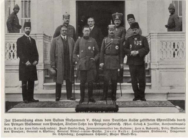 Sultan Muhammed V. Ghazi und Prinz Waldemar von Preußen Bilddokument v. 1916 WW1