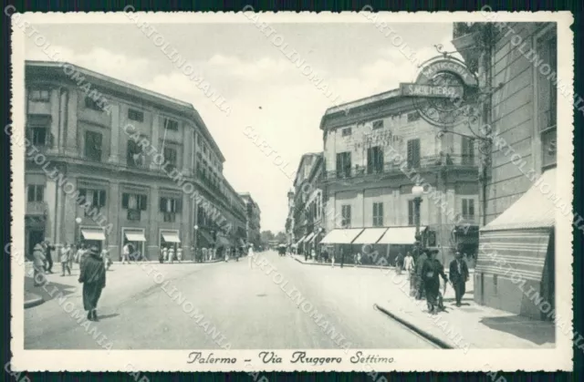 Palermo Città Via Ruggero Settimo Pasticceria cartolina RB9617