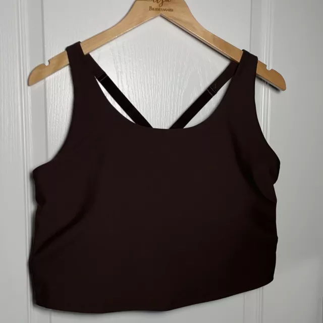 Old Navy Women's Light Support PowerSoft Criss Cross Sports Bra Go-Dry Brown 2X