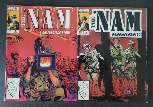 The 'Nam Magazine #2 & 3 (1988) Marvel Comics Bw Classics! Michael Golden Art!