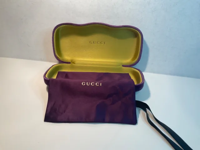 Gucci Eyeglass/ Sunglasses Purple Velvet Hard Case and Dustbag