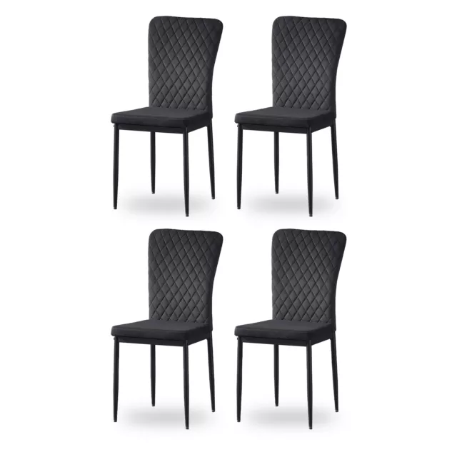 4/6 Dining Chairs Side Chairs High Back Velvet/Faux Leather Padded Seat Office