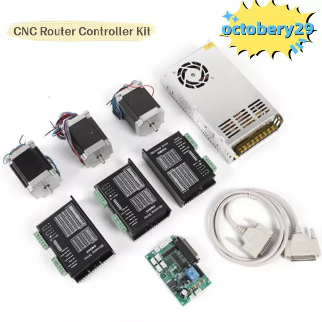 CNC Router 3 Axis Nema 23 stepper Motor 270oz-in Driver DM542A 4.2A Power kit DE