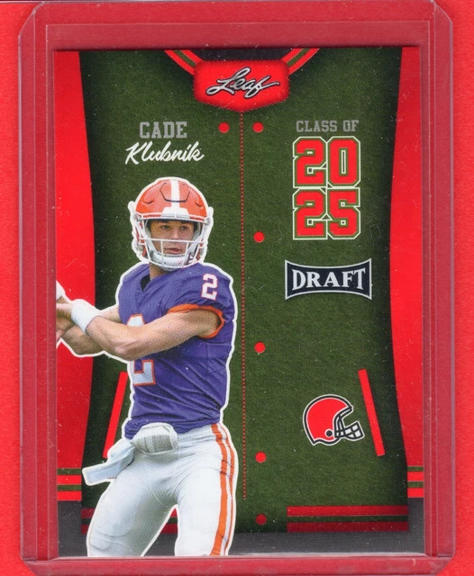 CADE KLUBNIK 2023 Leaf Draft Class of 2024 Red Parallel 82 Clemson