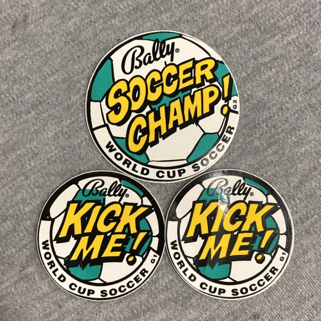 World Cup Soccer Champ Pinball Machine Decal Sticker (Lot of 3) Bally