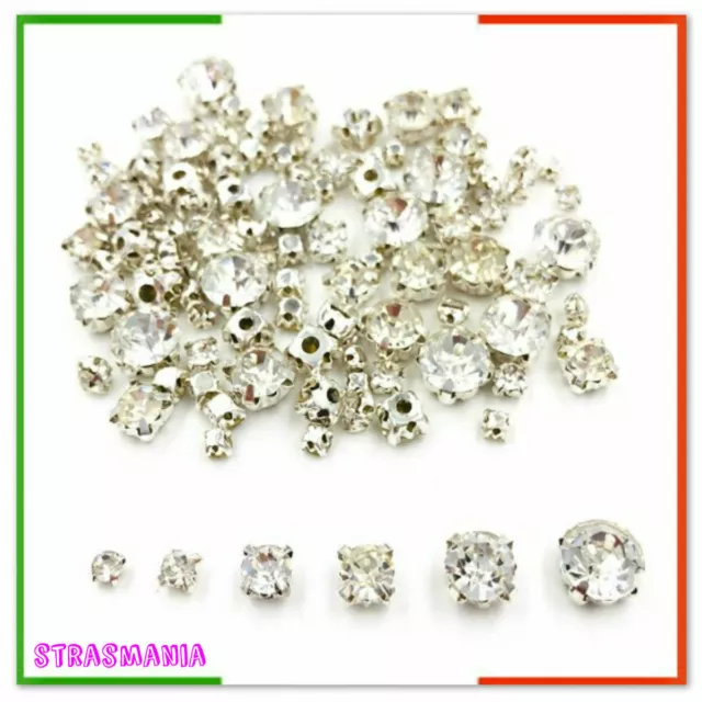 Strass Da Cucire Pietra Castone Incastonata Cucito Diamanti Brillantini Gemme