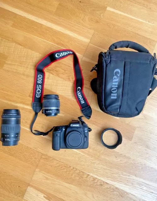 Canon EOS 80D Digital SLR Camera with EF-S 18-55mm & 90-300m Lenses - Black