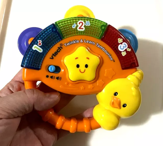 Vtech Twinkle And Learn Tambourine Baby Toy Infant Numbers Music TESTED WORKS