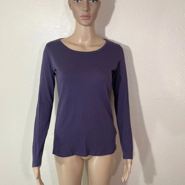 Majestic Filatures Paris Purple Cotton Cashmere Long Sleeve Shirt Top 1 (S)