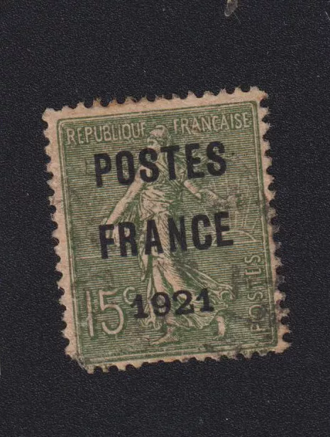 Timbre France Préoblitéré N° 34 prèo 34, 15 c Semeuse Poste France 1921 020106