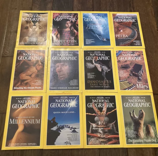 National Geographic Magazine 1998 Complete 12 Issue Bundle Full Year