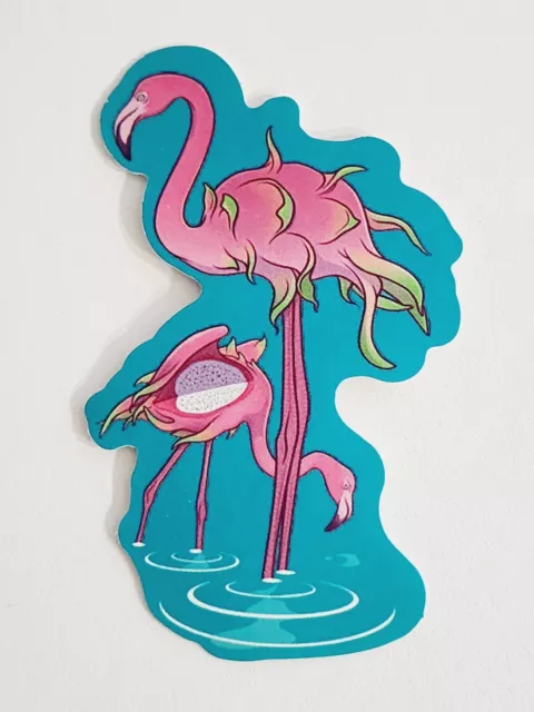 Flamingo Dragon Fruit Looking Cartoon Sticker Decal Awesome Embellishment Cool