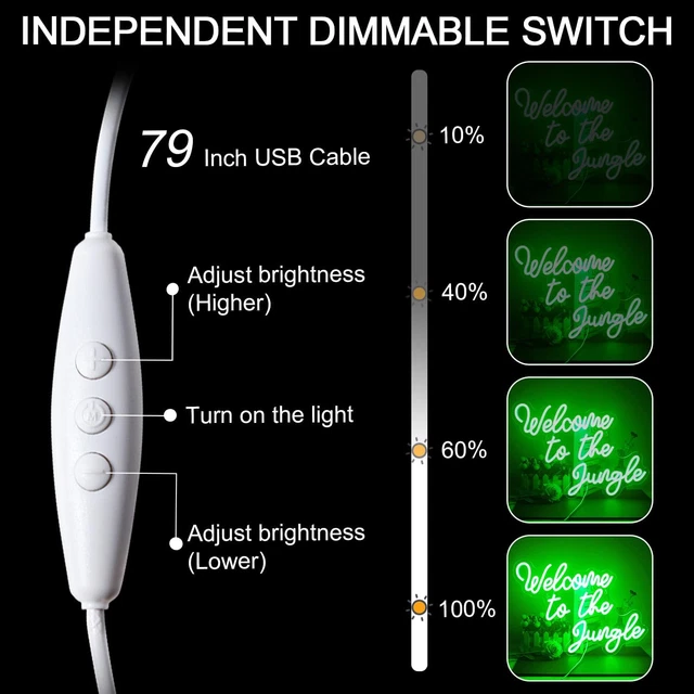 TO THE Jungle Neon Sign Green LED Word Neon Light Signs for