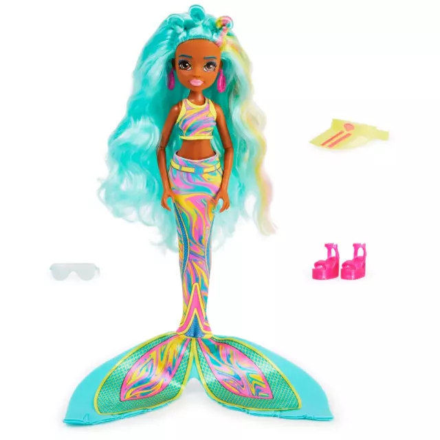 Muñeca muneca de juguete de sirena para niñas con mechas que cambian de color