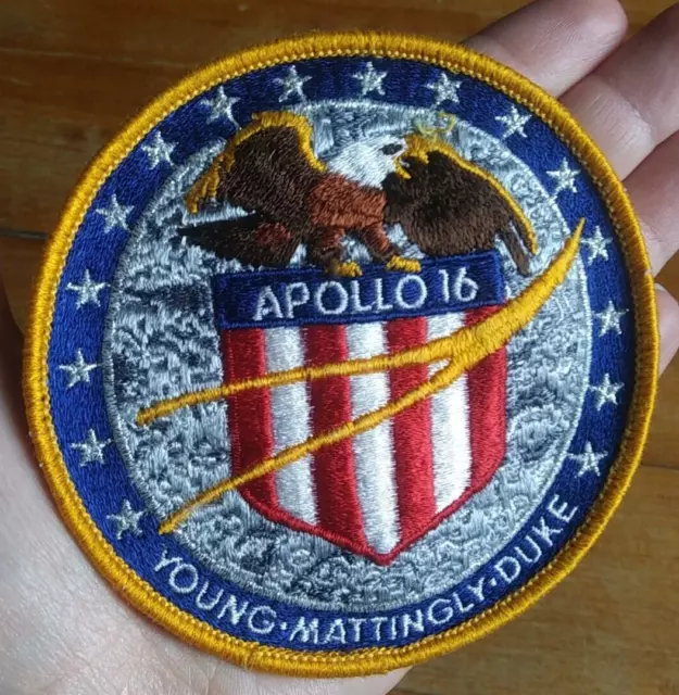 Vintage ~ APOLLO 16 ~ YOUNG MATTINGLY DUKE ~ 4" SEW ON NASA Mission Patch