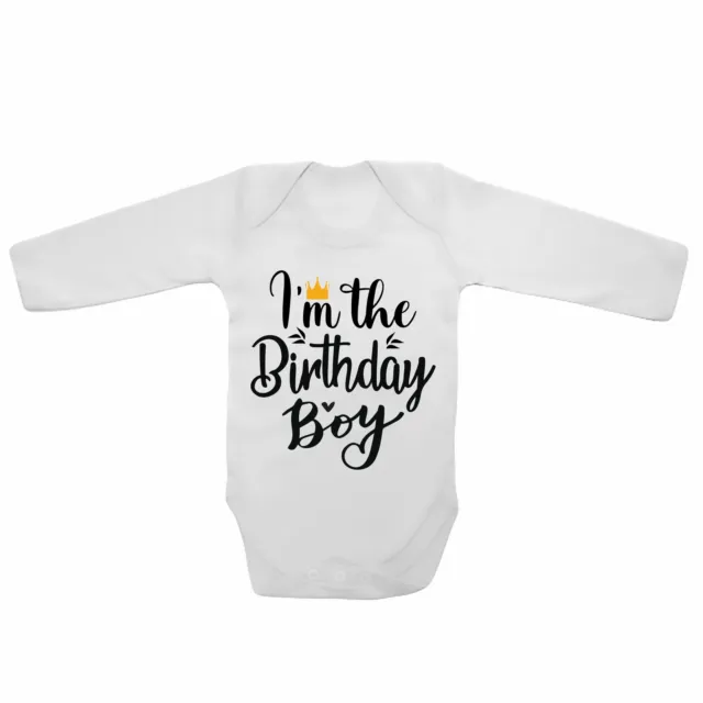 Long Sleeve Unisex Baby Vest Funny Bodysuits - Im The Birthday Boy