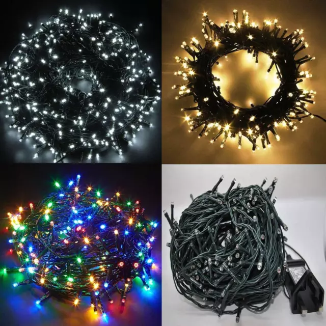 Christmas Fairy Lights LED String Mains Plug-In Outdoor XMAS Home Decor 100-2000