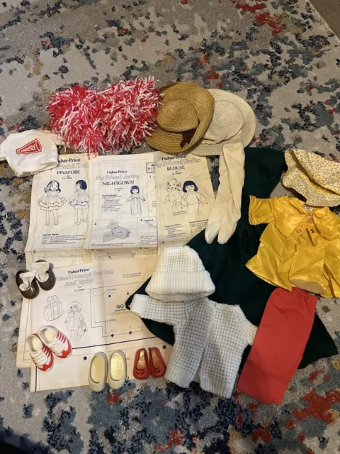 Vtg 70s 80s Fisher Price My Friend Mandy & Jenny Doll Clothes Lot Outfits 23+ Pc