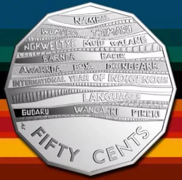 2019 Australian 50c  'International Year of Indigenous Languages' Coin.