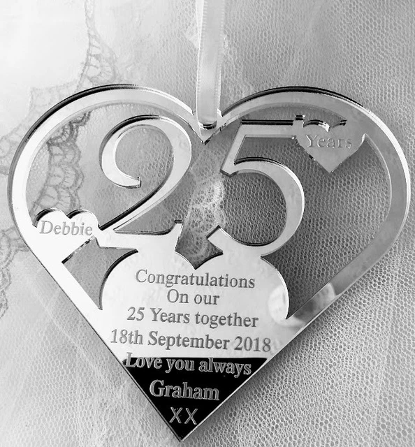 UNSER SILBER HOCHZEITSTAG Gedenken Geschenk, Personalisiert 25 Jahre