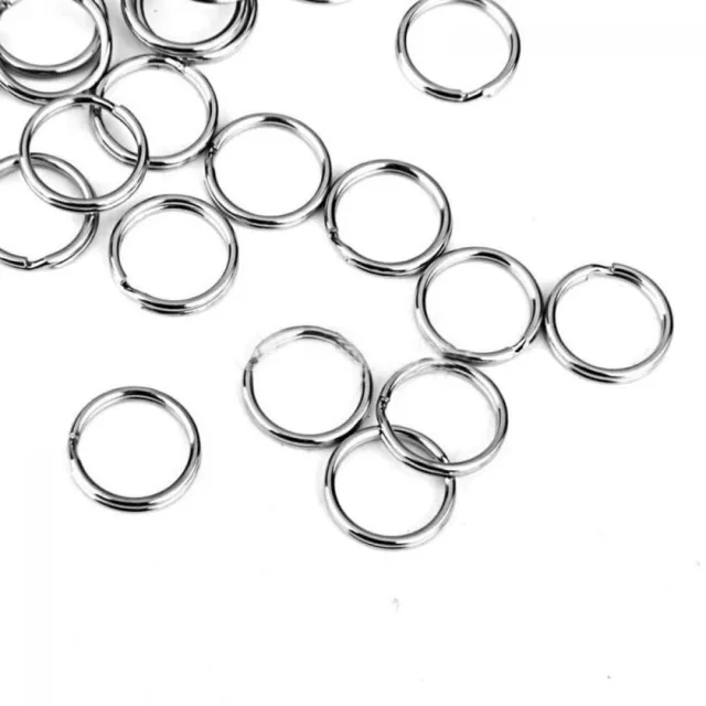 50PCS Tool Connectors Clasps Loop Hoop Stainless Steel Split Key Ring KeyChain