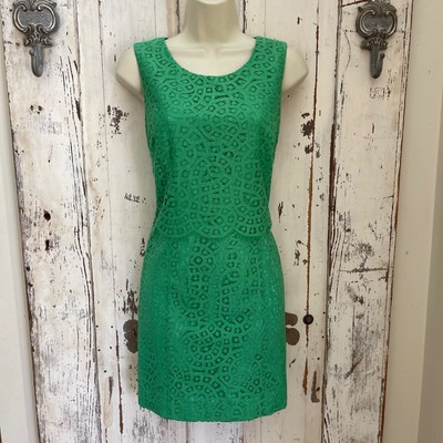 Antonio Melani Size 6 Woman's Green Lace Sleeveless Sheath Blouson Career Dress