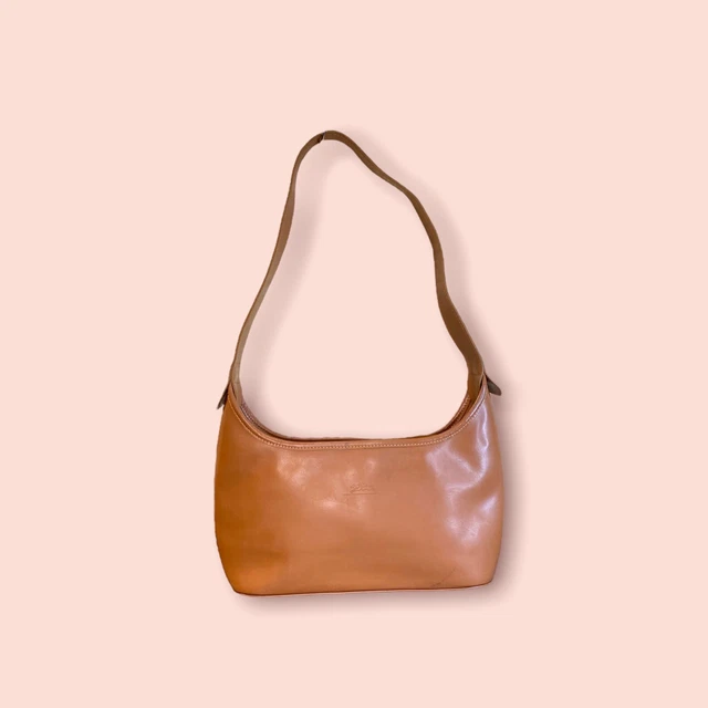 LONGCHAMP Vintage Brown Luxury Leather Shoulder Bag Made In France FLAWS