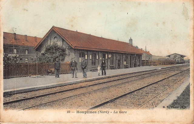 Antique Dept 59 Nord Postcard - Houplines la Gare (Colored)