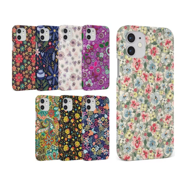 Case For Iphone 14 13 12 11 Se 8 Hard Phone Cover Posy Floral Retro Flowers