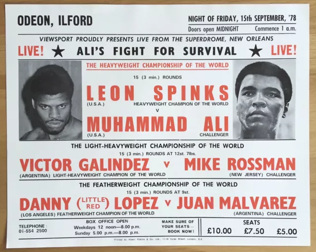 Wonderful Rare Muhammad Ali Vs Leon Spinks Ii Original U.k Handbill Poster 1978!
