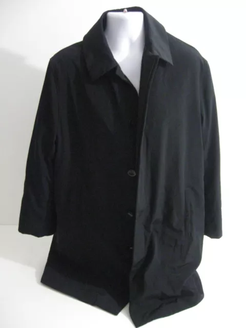 Next Mens Y2K Mac Long Coat Button Up Black Size L