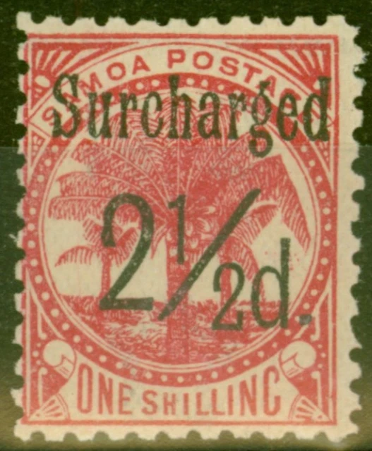 Samoa 1898 2 1/2d Auf 1s Matte Rose-Karmin SG86 Fein MTD Postfrisch (17)