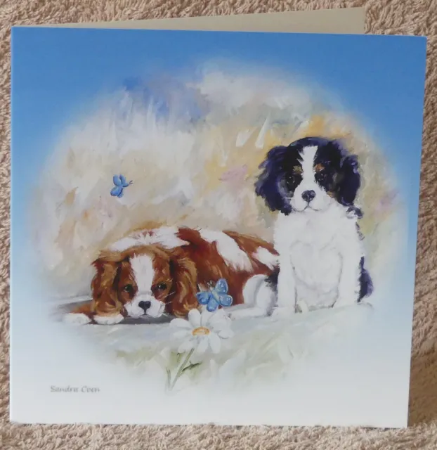 Cavalier King Charles Spaniel Dog Greeting Card 02 Sandra Coen Artist