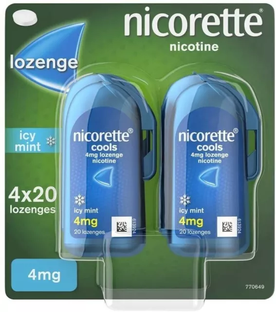 Nicorette Cools 4 mg Lutschtablette - eisig neuwertig, 4er-Pack x 20