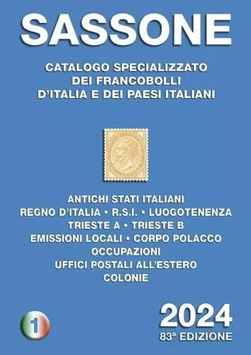 Sassone 2024 - Catalogo Specializzato Francobolli Italiani Nuovo Volume 1