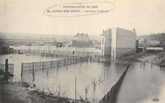 VITRY-SUR-SEINE - Carrefour Faidherbe - Inondations 1910