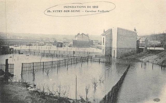 VITRY-SUR-SEINE - Crossroads Faidherbe - Floodations 1910