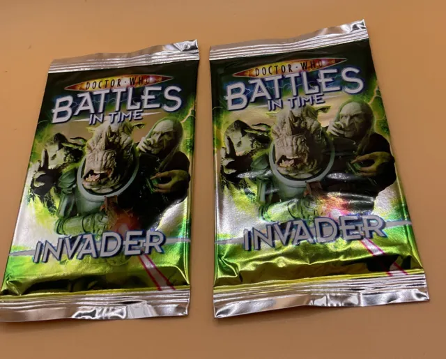 2 X Doctor Who: Battles in Time Invader TCG Factory Sealed  9 Card Packs 2008